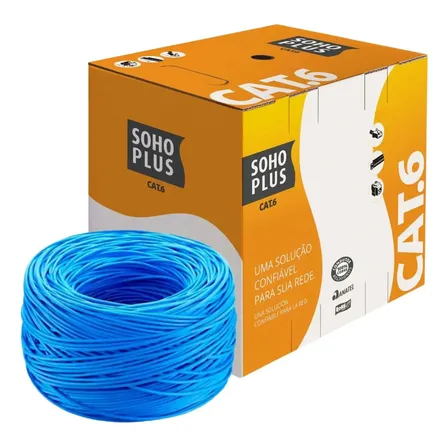 Cabo De Rede Internet Furukawa Sohoplus Cat6 Cftv 200m Preto