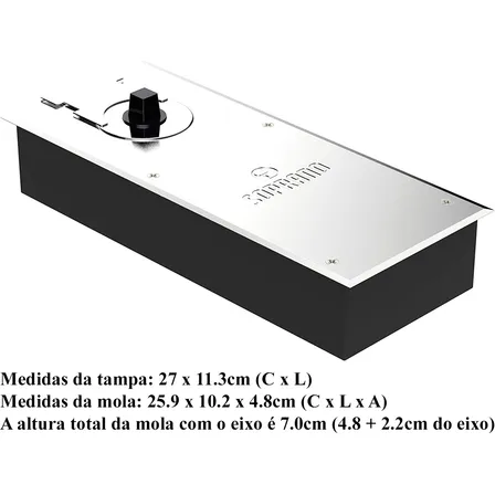 Mola Piso Porta Vidro Potência Fixa Santa Marina Portas Até 100kg Soprano P310 Inox Regulagem Única Prata