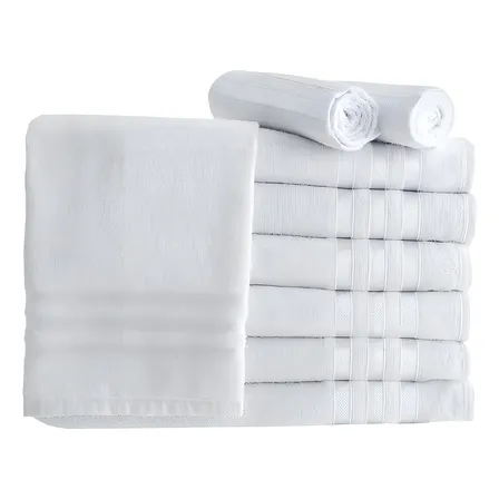 Toalha de Rosto Casa Linda 100% Algodão Kit 10 Para Salão Branco 45x70cm