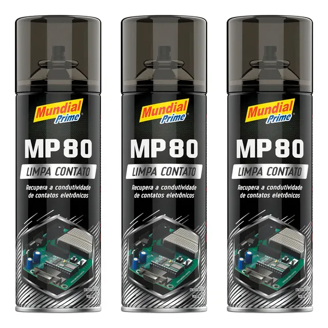 Kit 03 Uni Limpa Contato Elétrico Eletronico Mundial Prime