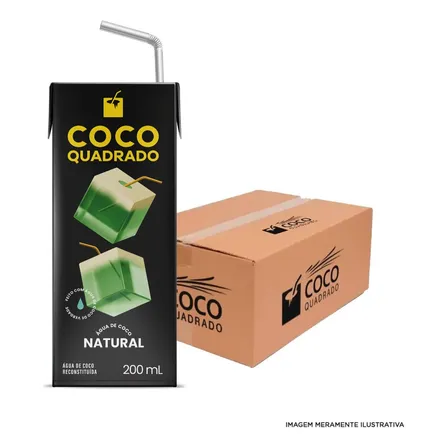 Caixa C/27un Água De Coco Quadrado Caixinha De 200ml