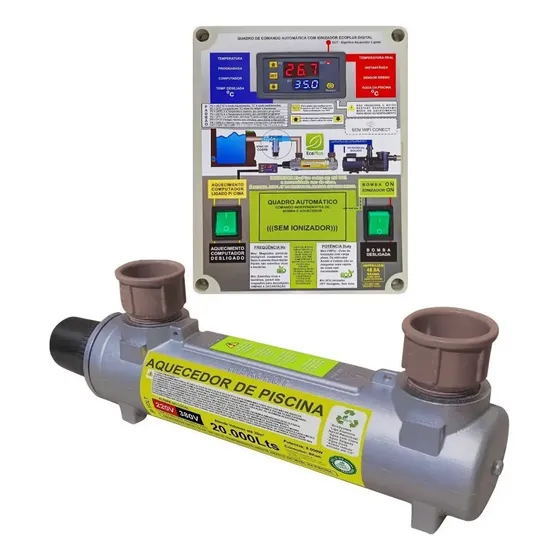 Aquecedor Elétrico Piscina Hidrohot 20.000L 8KW Compacto