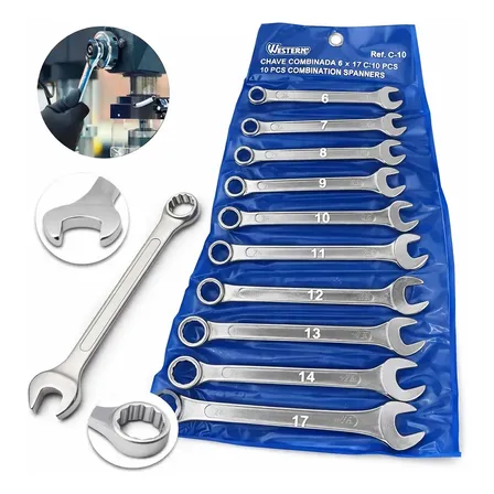 Kit Jogo De Chave Combinada 6 A 17 Mm 10 Peças Western