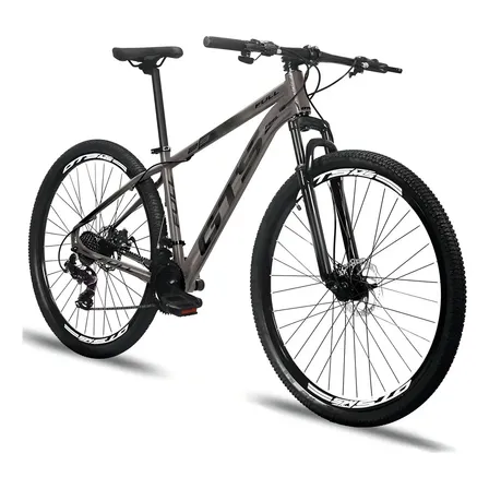 Bicicleta Mountain Bike Gts Feel Full Aro 29 Tamanho Do Quadro 15" Cinza/Preto