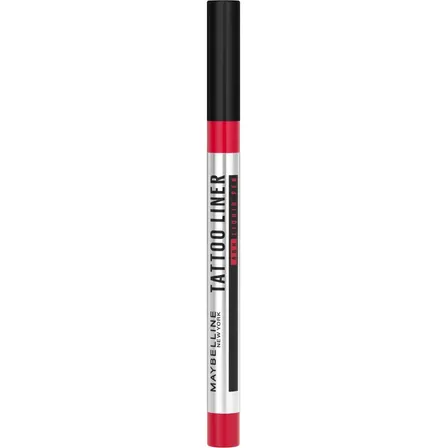 Caneta Delineadora Ponta Flexível Alta Precisão Longa Duração 48h À Prova D'água Não Borra Acabamento Fosco Profissional Preto Tattoo Liner Maybelline Ny 1g