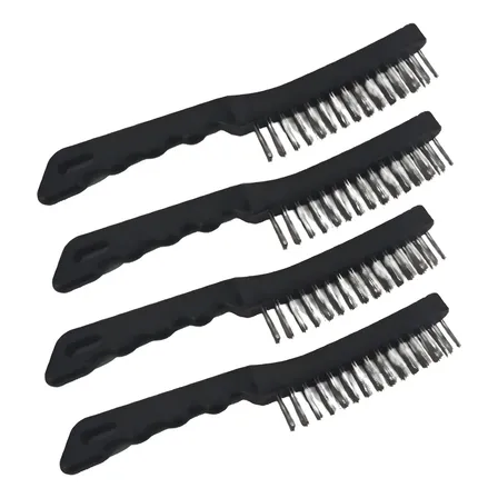 Kit 4 Escovas De Aço Ao Carbono Com Cabo Plástico Disflex Limpeza
