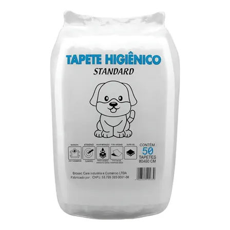 Tapete Higiênico 50 Unidades 80x60 biosec descartável para cachorro pet cão absorvente manta fralda