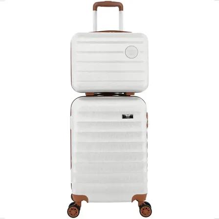 Kit Mala De Viagem Bordo Mão Pequena 10kg Abs Cadeado 360 Cor Branco
