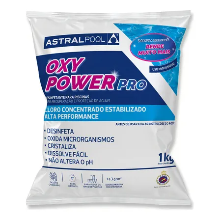 Cloro Astralpool Oxy Power Pro 1kg Granulado Para Piscina