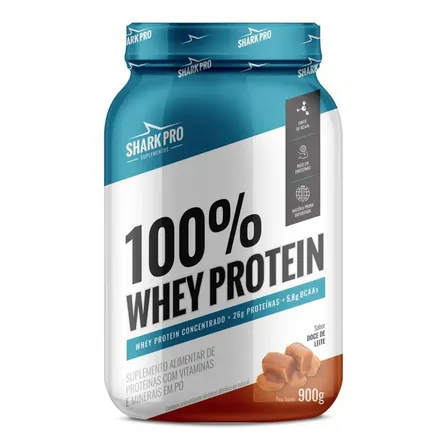 100% Whey Protein Concentrado 900g - Shark Pro Sabor Doce de leite