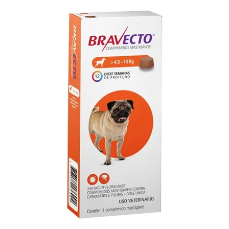 Bravecto Antipulgas e Carrapatos MSD para Cães de 4,5 a 10 kg