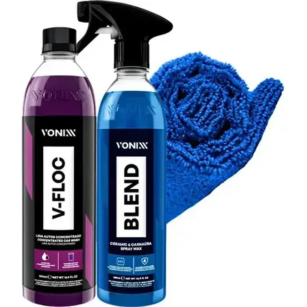 Cera Spray Vonixx Blend Carnaúba + Shampoo Automotivo V-Floc 500ml