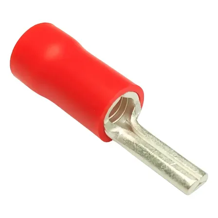 Terminal Pino Agulha Isolado 10mm² Vermelho PVC Kit 10 Peças
