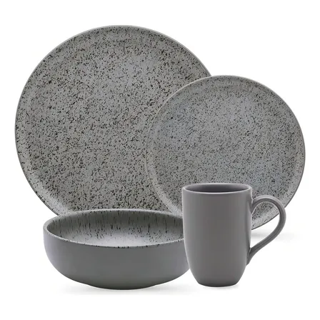 Aparelho De Jantar E Lanche 16 Peças Oxford Flat Gray