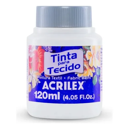 Tinta Para Tecido Acrilex 120ml Branco Para Pintura Em Algodão