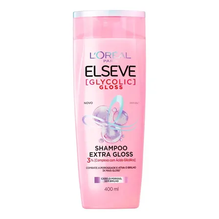 Shampoo Elseve Glycolic Gloss L'Oréal Paris para Brilho Intenso 400 mL