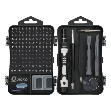 Kit Jogo De Ferramentas Precisão Magnético 115 Peças Quicko Para Reparação Kit Completo Para Assistencia Tecnica Celulares Jogo De Chave Abrir Celular Equipamentos Para Manutenção De Celular