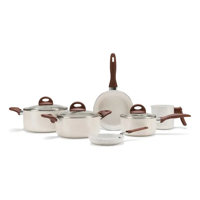 Jogo De Panelas Brinox Smart Plus 6pçs Ceramic Life Vanilla 4791/102 Baunilha
