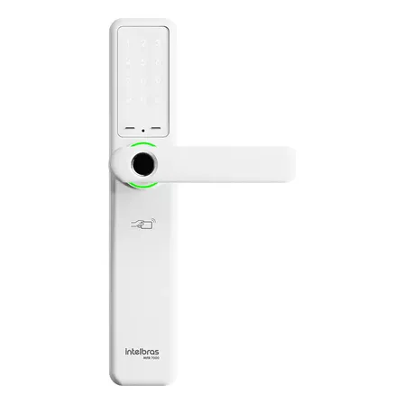 Fechadura Digital De Embutir Com Maçaneta Intelbras Mfr 7000 Branca