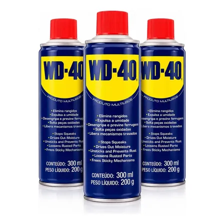 3 Und Wd40 Spray Produto Multiuso Lubrifica Desengripa 300ml