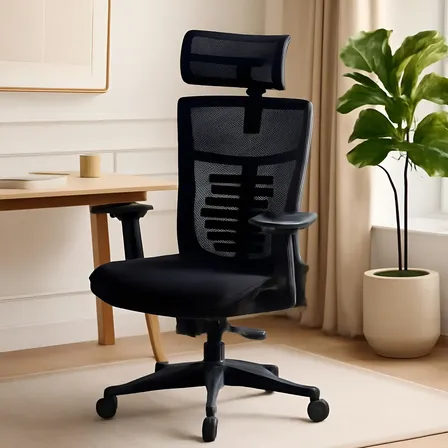 Cadeira De Escritório Ergonômica Elements Vertta Special Cor Preto Tecido