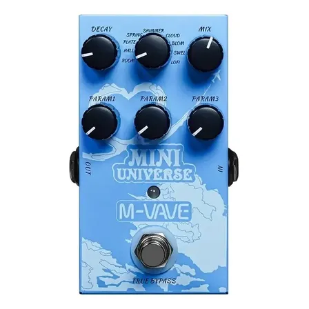 Pedal De Efeito M-vave Mini Universe Reverb Com 9 Tipos Para Guitarra Azul-celeste
