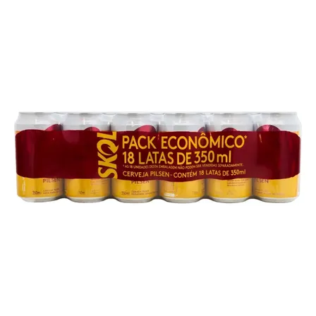 Cerveja Skol Pilsen 350 Ml Pack Com 18 Unidades