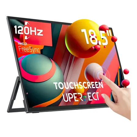 Monitor Touchscreen Uperfect 18,5 120hz Full Hd Ips Portátil Com Hdmi Usb-c Preto 127/220v