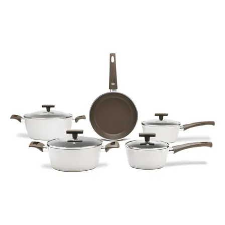 Jogo De Panelas Ceramic Life Organika 5 Peças Com Indução Brinox Nata