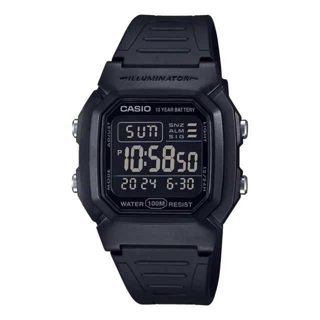 Relógio Casio Masculino Digital Negativo W-800h-1bvdf Preto