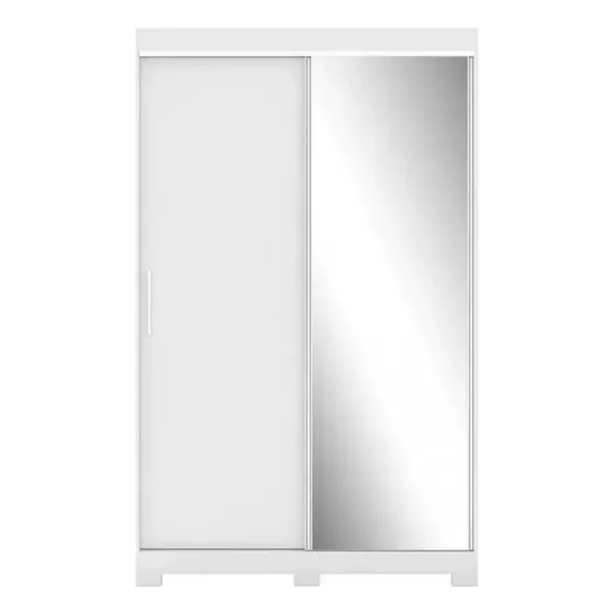 Guarda Roupa Solteiro Bartira América Com Espelho 2 Portas Cor Branco
