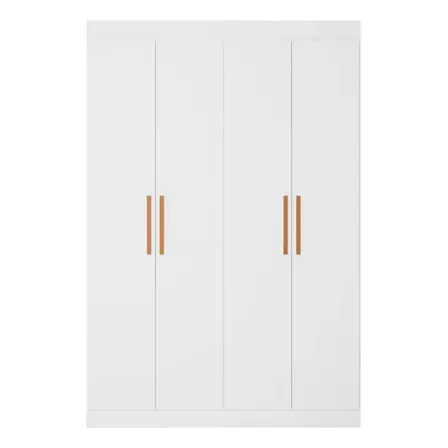 Guarda-roupa Ville 4 Portas 2 Gavetas Bartira Cor Branco