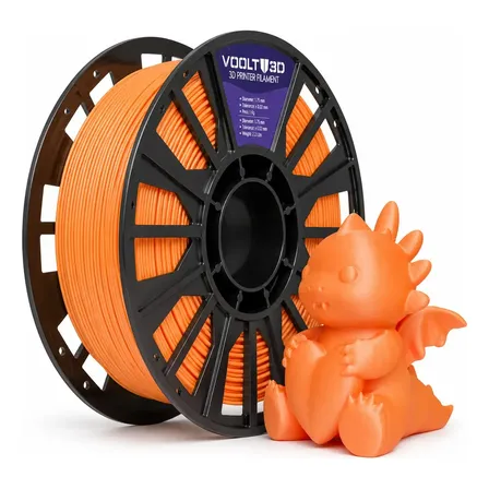 Voolt3D Filamento Pla Laranja Macaron Velvet 1kg Impressão 3D