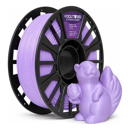 Filamento Voolt3D Pla Macaron Efeito Velvet 1kg Impressão 3d cor lilás macaron