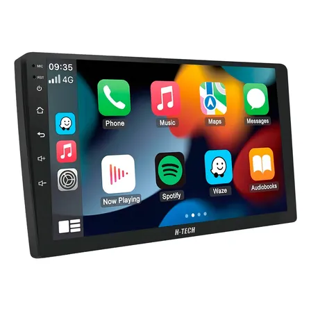 Central Multimídia H-Tech Android 9" QLED GPS CarPlay Android Auto 2GB/64GB
