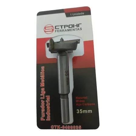 Broca Forstner 35mm Ctpohr Aço Liga Industrial Dobradiça