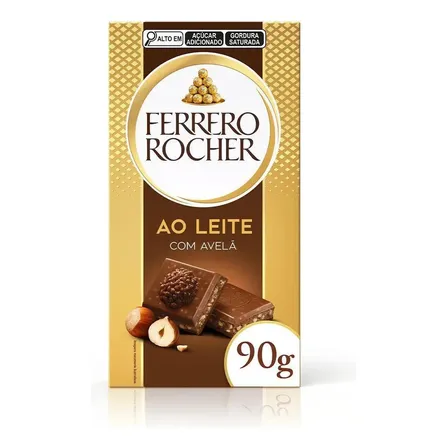 Ferrero Rocher Tablete Ao Leite com Avelã 1 Uni 90g