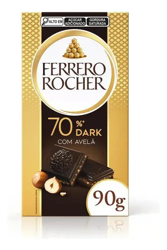 Ferrero Rocher Tablete Dark Com Avelã 1 Uni 90g
