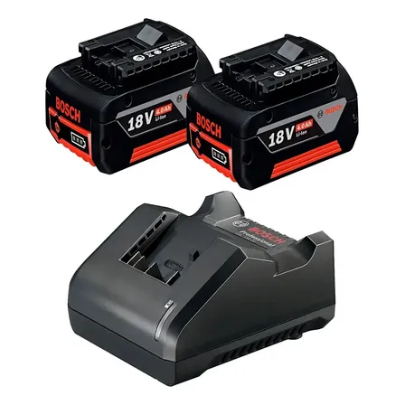 Kit 2 Bateria 4.0ah Lítio Gba 18v + Carregador Bivolt Bosch