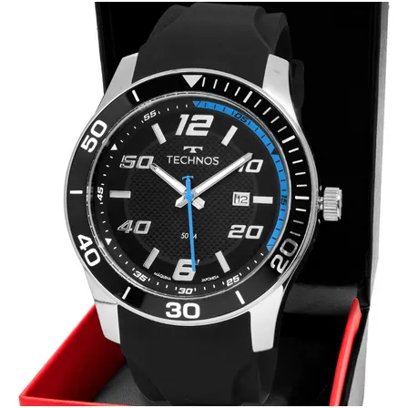 Relógio Technos Masculino Racer Prata - 2115twd/2p Preto