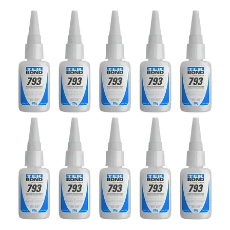 10 Colas Instantânea Tekbond 793 20g Superbond Top Qualidade Cor Transparente