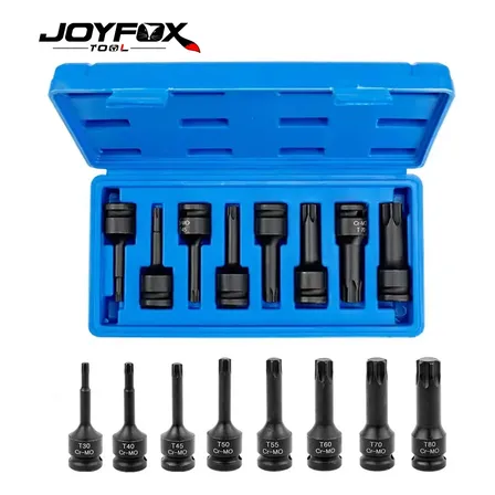 Kit de Soquetes de Impacto Torx Joyfox para Parafusadeira 1/2" (8 Peças)