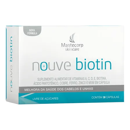 Mantecorp Nouve Biotin Suplemento Alimentar 30 Cápsulas Sabor Sem Sabor