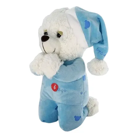 Ursinho de Pelúcia Reza Pai Nosso Azul 31cm Fofy Toys