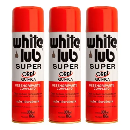 White Lub Super Desengripante Spray Lubrificante 300ml 3un