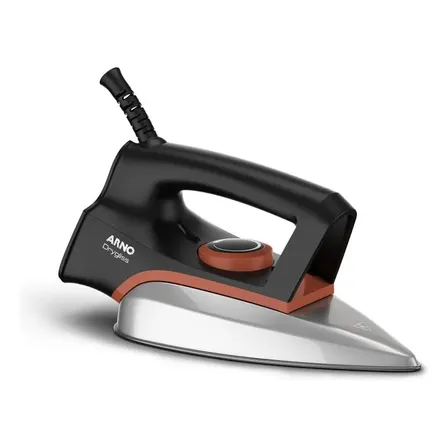 Ferro A Seco Arno Drygliss Steam Iron Com Base Antiaderente Fs31 Preto E Terracota 127v