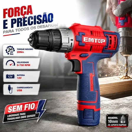 Furadeira Parafusadeira 3/8 Bateria 1,5 20nm Usb Sem Fio Cor Azul Frequência 60Hz
