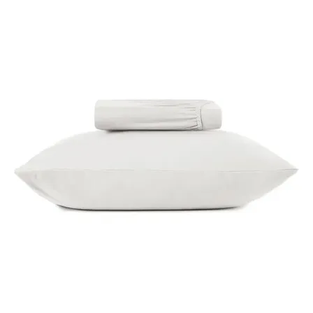 Jogo De Cama Solteiro King Simples Lençol 100% Algodão Malha Fio Penteado Altenburg White Liso