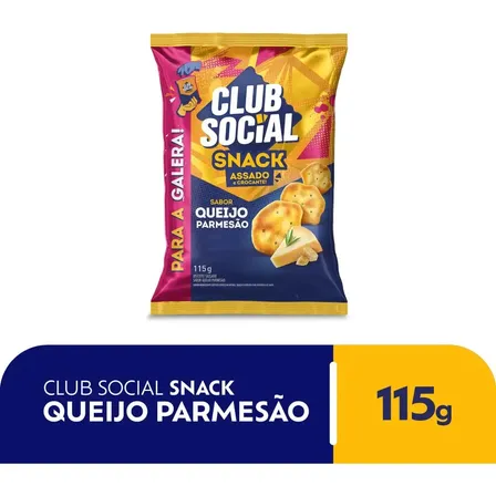 Salgadinho Club Social Snack Queijo Parmesão 115g