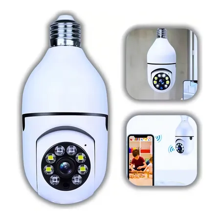 Câmera Lâmpada B-max Wifi 360º Infravermelho Ip44 1080p Segurança Branco